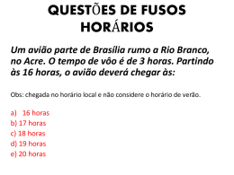 QUESTÕES DE FUSOS HORÁRIOS