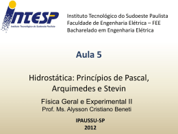 F2 Aula 5 Hidrostática Principios Pascal Arquimedes