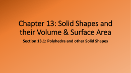 Chapter 13: Solid Shapes and their Volume & Surface Area