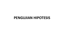 PENGUJIAN HIPOTESIS