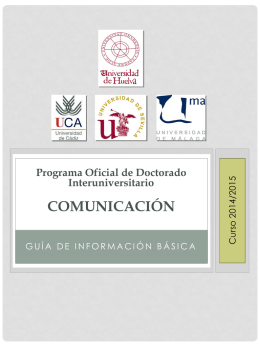 Programa Oficial de Doctorado CIENCIA Y TECNOLOGÍA