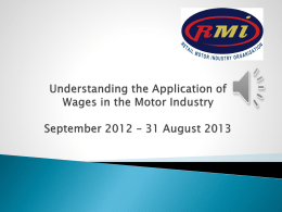 Understanding the Application of Wages in the Motor Industry