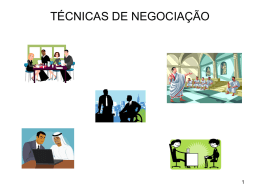 TÉCNICAS DE NEGOCIAÇÃO - aulas 2013