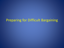 Preparing for Difficult Bargaining