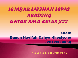 LEMBAR LATIHAN LEPAS READING UNTUK SMA KELAS XII