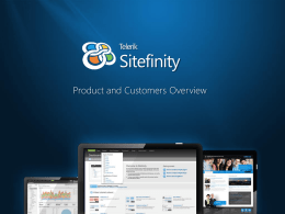 Sitefinity Product Overview