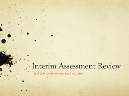 Interim Review PowerPoint - Ms. Robinson`s Classroom