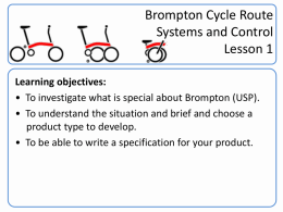 Lesson 1 - Brompton Bicycle