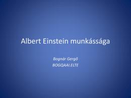 Albert Einstein munkássága