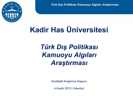 Türk Dış Politikası Kamuoyu Algıları Araştırması (TDPKAA)