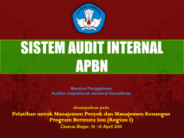 Sistem Audit Internal Itjen Kemdiknas