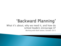 Backward Planning