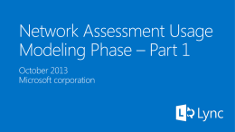 Module 04 - Lync Ignite - Network Assessment Usage Modeling Phase