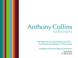Anthony Collins Solicitors &ndash; Social Value & Equalities in Procurement