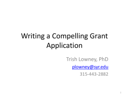 Writing a Compelling Grant Application