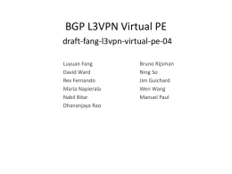 BGP L3VPN Virtual PE Framework draft-fang-l3vpn