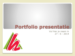 Portfolio presentatie