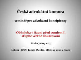 Proces dokazování - Česká advokátní komora