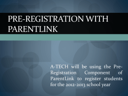 Pre-registration with ParentLink