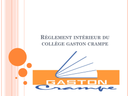 Pourquoi doit-on se ranger - Cité scolaire Gaston Crampe