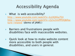 Accessibility Basics: A Powerpoint Presentation