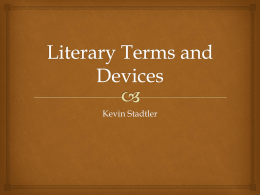 Literary Terms and Devices