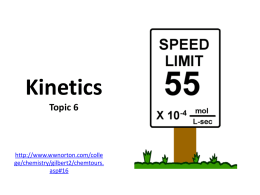 Kinetics. Topic 6