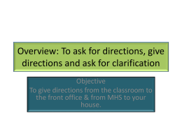 Vocabulary 3-2: To ask for and give directions