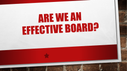Are we an effective Board?