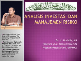 SILABUS ANALISIS INVESTASI DAN MANAJEMEN RISIKO