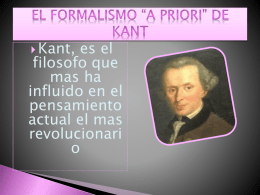 EL FORMALISMO *A PRIORI* DE KANT