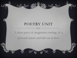 Poetry unit