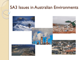 Focus Area 5A3 Issues in Australian Environments