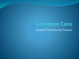Parent Common Core Training Presentation