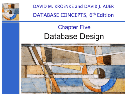 Chapter 5 - Database Design