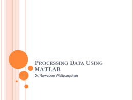 Processing Data Using MATLAB