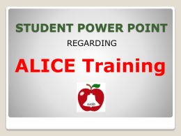 Alice School Safety Powerpoint for Stuents