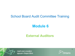 Module 6 &ndash; External Auditors