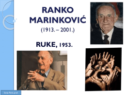 RANKO MARINKOVIC, RUKE - Hotelijersko turistička i