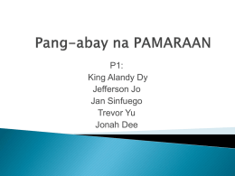 Pang-abay na PAMARAAN