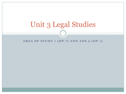 Unit 3 Legal Studies