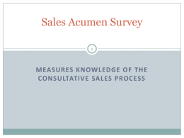 Sales Acumen Survey