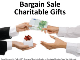 Bargain Sale Charitable Transactions