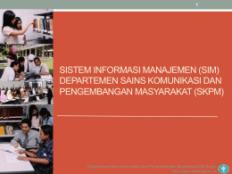 SIM-SKPM - Departemen Sains Komunikasi dan