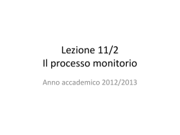 lez.11.ilprocessomonitorio - Studio Legale Associato Cecchella
