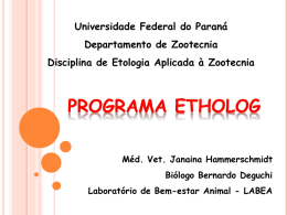 Slide 1 - Etologia Zootecnia