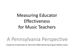 Measuring Educator Effectiveness for Music Teachers