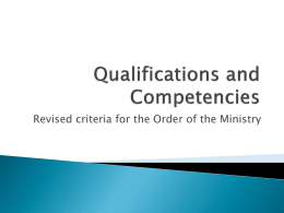 Qualifications and Competencies