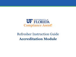 Compliance Assist Accreditation Module Instruction Guide