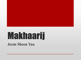 Makhraj of Jeem Sheen Yaa